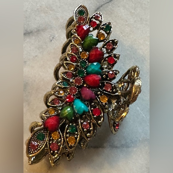 Inzopo Other - INZOPO Colorful Multicolor Vintage Large Metal Gemstone Hair Jaw Barrette.
